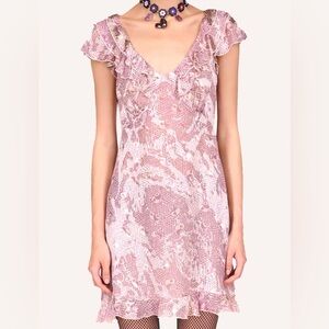 ANNA SUI mauve dress sz 6 NWT
